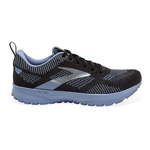 Brooks Revel 5 Womens Road Running Shoes Black/Blue/Silver | USA-GUL796103